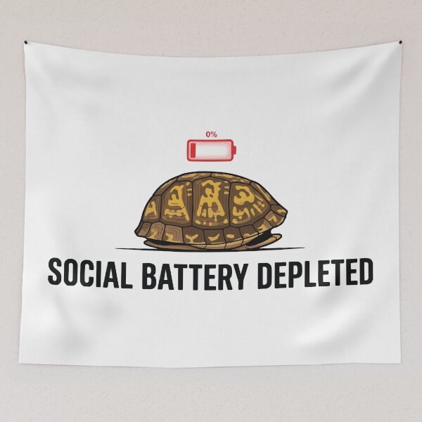 Item preview, Social Battery Zero Percent Closed Box Turtle designed and sold by Petzzz.