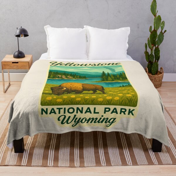 Item preview, Yellowstone National Park Retro Geyser Wildlife, Wyoming US designed and sold by Gideon Emmerich.
