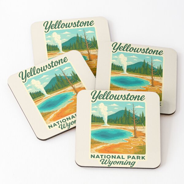 Item preview, Fauna y flora del géiser retro del Parque Nacional de Yellowstone, Wyoming, EE. UU. designed and sold by Gideon Emmerich.