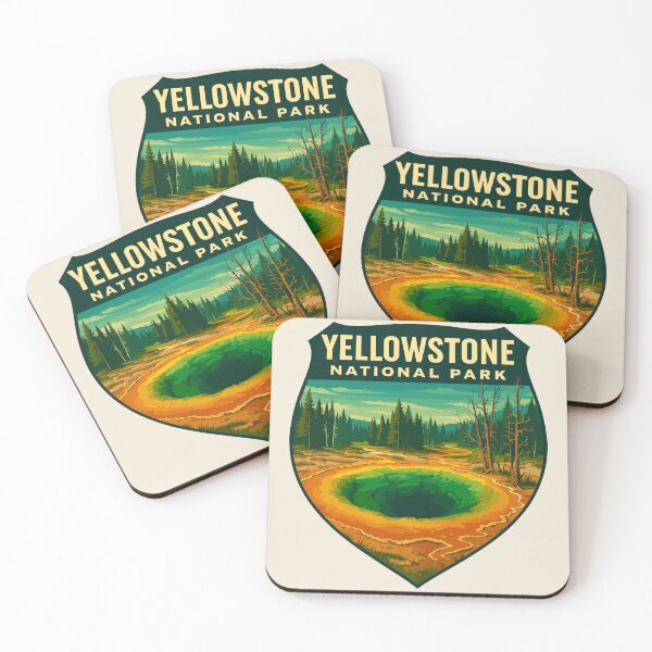 Item preview, Fauna y flora del géiser retro del Parque Nacional de Yellowstone, Wyoming, EE. UU. designed and sold by Gideon Emmerich.