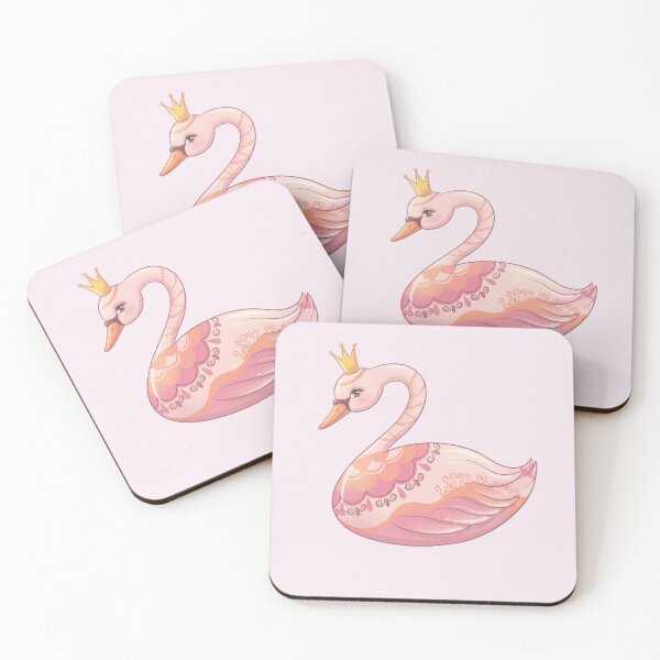 Item preview, Pink Swan with Golden Crown Illustration designed and sold by JessieJoyStudio.