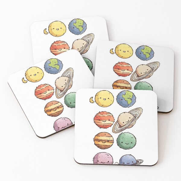 Item preview, Kids Solar System Planets Line Illustration cute space learning art designed and sold by AENAcharms.