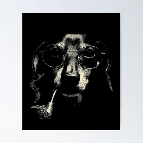 Item preview, Sophisticated Dachshund with Glasses and Pipe designed and sold by k3rstman1.