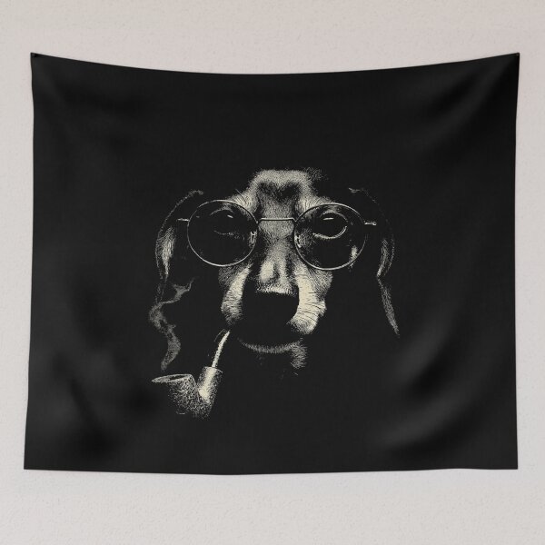 Item preview, Sophisticated Dachshund with Glasses and Pipe designed and sold by k3rstman1.