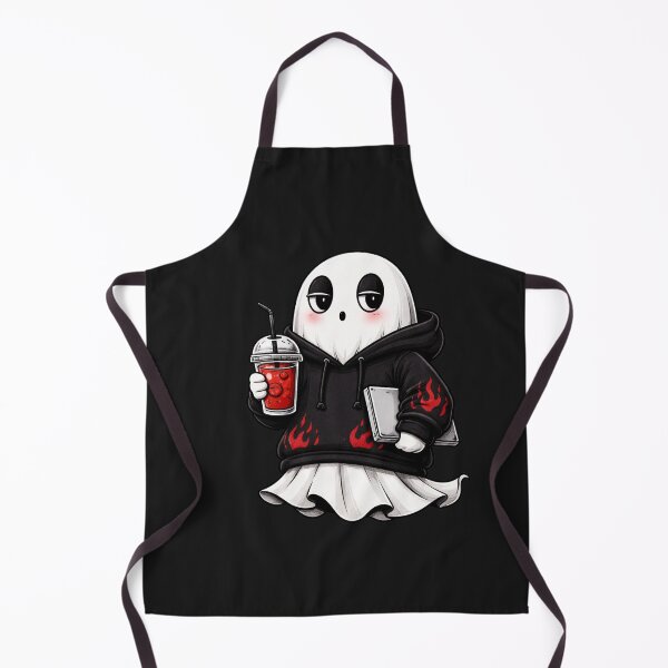 Item preview, Edgy Hustle Ghost Streetwear Aesthetic Graphic – Cute Urban Coffee Laptop Character – Red Black Minimal Design designed and sold by ColorSplash123.