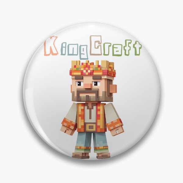 Item preview, KingCraft Minecraft King - Cute Blocky Lego Style Art Print designed and sold by DesignArtist.ia.