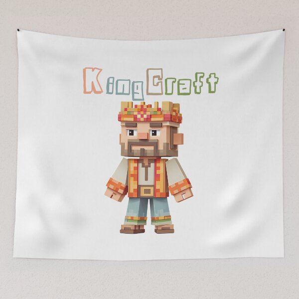Item preview, KingCraft Minecraft King - Cute Blocky Lego Style Art Print designed and sold by DesignArtist.ia.