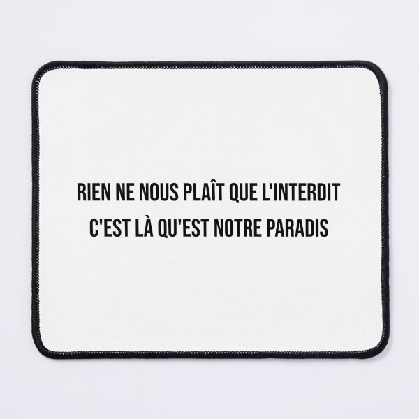 Item preview, Rien ne nous plaît que l'interdit, c'est là qu'est notre paradis. Pouchkine designed and sold by LiteraryQuotes.