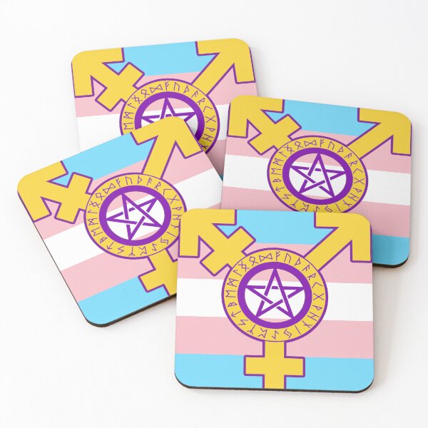 Item preview, intersex pride flag trans pentacle over trans pride flag designed and sold by capitalismsucks.