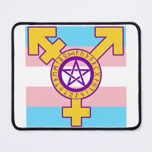 Item preview, intersex pride flag trans pentacle over trans pride flag designed and sold by capitalismsucks.