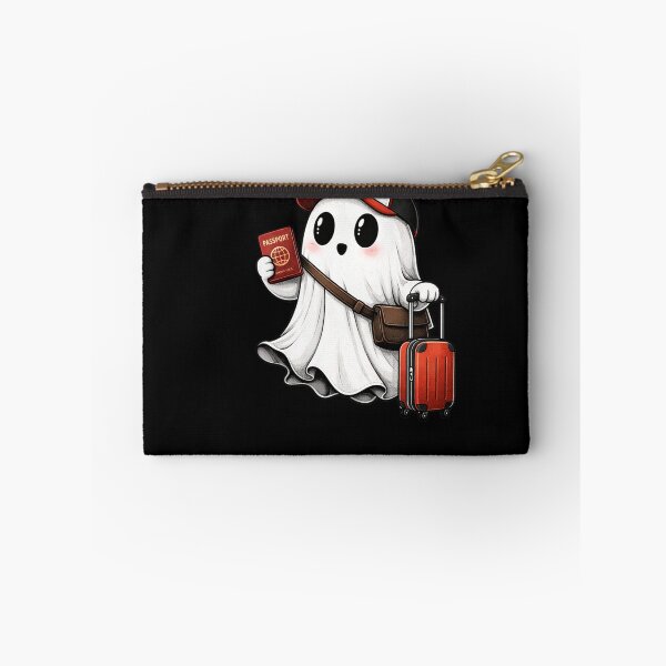 Item preview, Travel Ghost Aesthetic Graphic – Cute Minimal Passport Character with Suitcase – Trendy Instagram Style Design designed and sold by ColorSplash123.