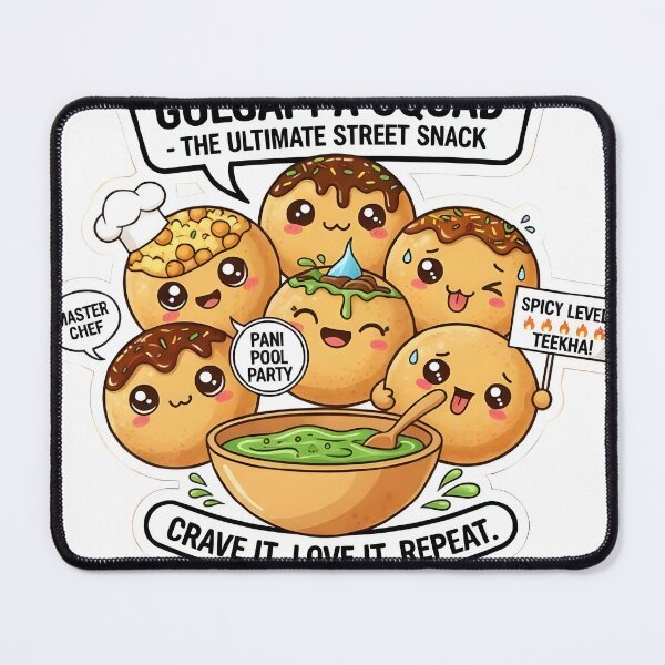 Item preview, Golgappa Squad Cute Indian Street Food Illustration designed and sold by RickyStick.