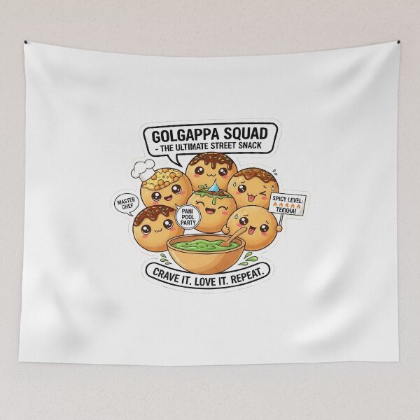 Item preview, Golgappa Squad Cute Indian Street Food Illustration designed and sold by RickyStick.
