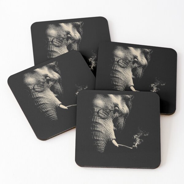 Item preview, Sophisticated Elephant Wearing Glasses Smoking Pipe designed and sold by k3rstman1.