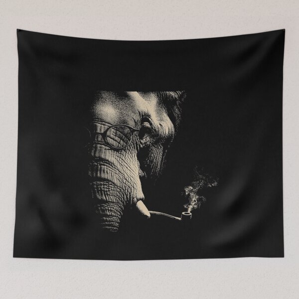 Item preview, Sophisticated Elephant Wearing Glasses Smoking Pipe designed and sold by k3rstman1.