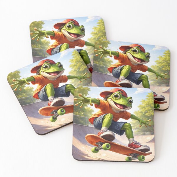 Item preview, Kickflip Frog Skate Park Hero designed and sold by Dreamy Armine Art.
