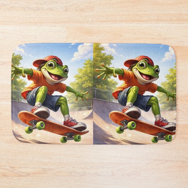 Item preview, Kickflip Frog Skate Park Hero designed and sold by Dreamy Armine Art.