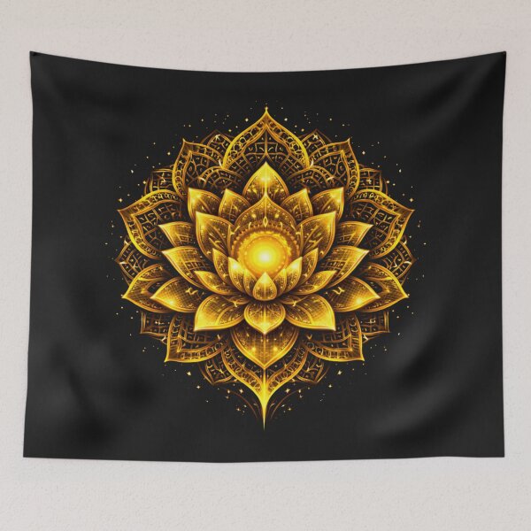Item preview, Luminous Lotus Mandala in Gold (Luxury Sacred Geometry) designed and sold by slinsish.