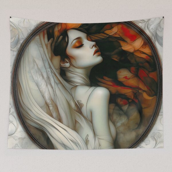 Item preview, Elegant Woman Framed By Flowing Autumn colours designed and sold by Shoot-The-Moon.