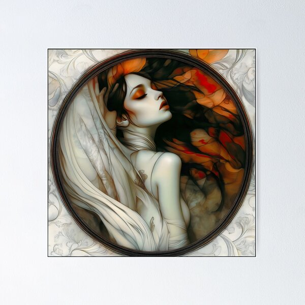 Item preview, Elegant Woman Framed By Flowing Autumn colours designed and sold by Shoot-The-Moon.