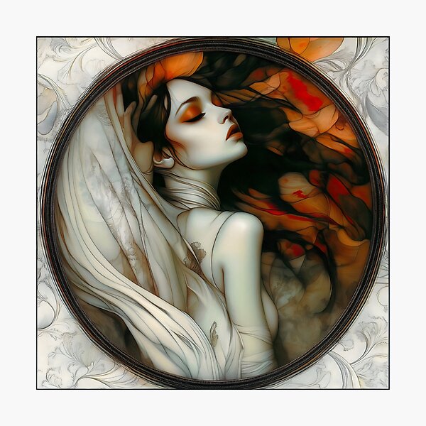Item preview, Elegant Woman Framed By Flowing Autumn colours designed and sold by Shoot-The-Moon.