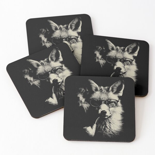 Item preview, Sophisticated Fox Pipe Glasses Portrait designed and sold by k3rstman1.