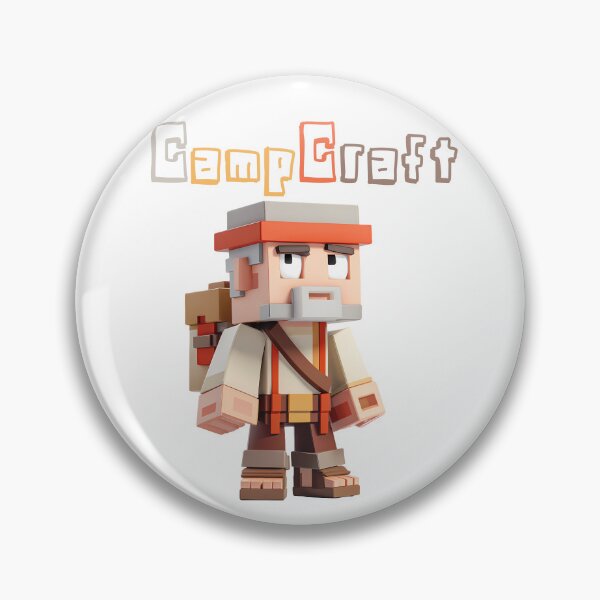 Item preview, CampCraft Minecraft Explorer - Cute Blocky Lego Style Art Print designed and sold by DesignArtist.ia.