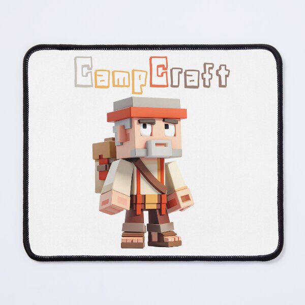 Item preview, CampCraft Minecraft Explorer - Cute Blocky Lego Style Art Print designed and sold by DesignArtist.ia.