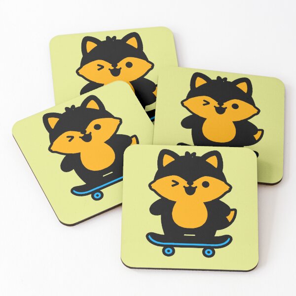 Item preview, Kawaii Skate Zorro Sticker | Minimalist Funny Animal designed and sold by AstronautMerch.