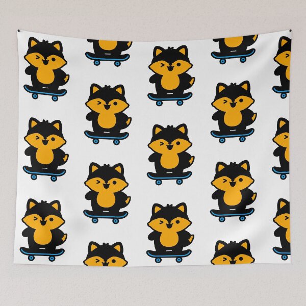 Item preview, Kawaii Skate Zorro Sticker | Minimalist Funny Animal designed and sold by AstronautMerch.