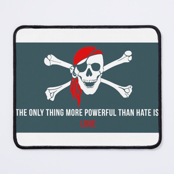 Item preview, The Only Thing More Powerful Than Hate Is Love Pirate Skull Shirt | Love Over Hate Edgy Statement Tee designed and sold by PixelWaveBD.