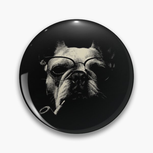 Item preview, Sophisticated French Bulldog Pipe Glasses Portrait designed and sold by k3rstman1.