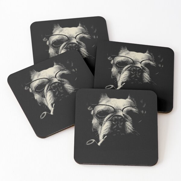 Item preview, Sophisticated French Bulldog Pipe Glasses Portrait designed and sold by k3rstman1.