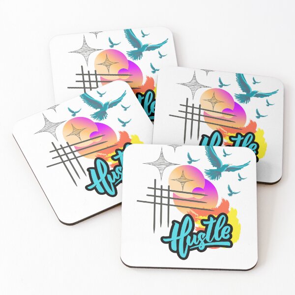 Item preview, Hustle Motivation Design – Inspirational Birds & Retro Sunset Art designed and sold by Aura Design.