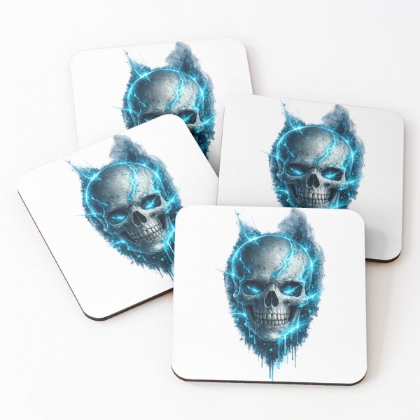Item preview, Neon Blue Skull – Calavera Street Art Glow designed and sold by Designjeen.