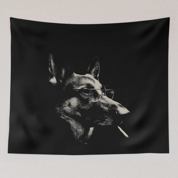 Item preview, Sophisticated German Shepherd Dog with Glasses designed and sold by k3rstman1.