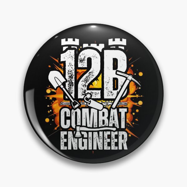 Item preview, 12B Combat Engineer Castle Top – Explosive Army MOS Design with Tools for Soldiers, Veterans & Military Supporters Distressed White Font designed and sold by GFamilyC.