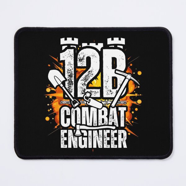 Item preview, 12B Combat Engineer Castle Top – Explosive Army MOS Design with Tools for Soldiers, Veterans & Military Supporters Distressed White Font designed and sold by GFamilyC.