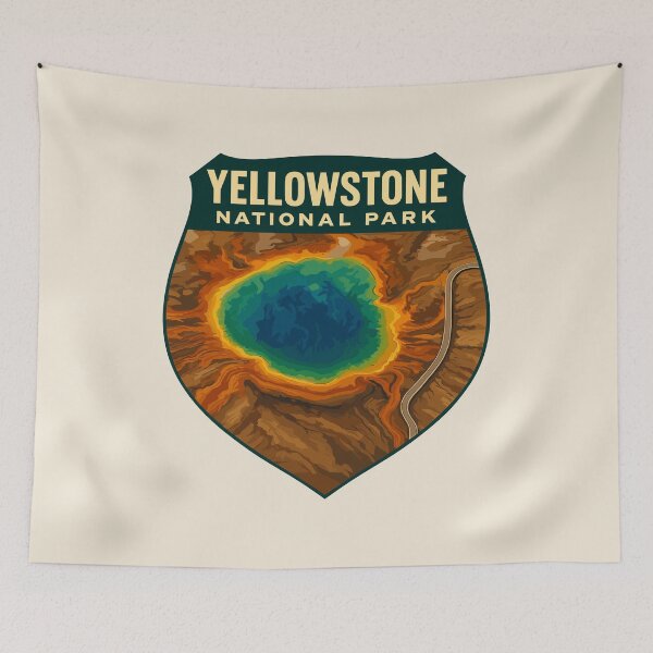 Item preview, Yellowstone National Park Retro Geyser Wildlife, Wyoming US designed and sold by Gideon Emmerich.