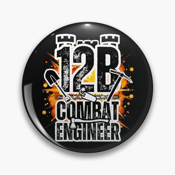 Item preview, 12B Combat Engineer Castle Top – Explosive Army MOS Design with Tools for Soldiers, Veterans & Military Supporters Distressed Black Font designed and sold by GFamilyC.
