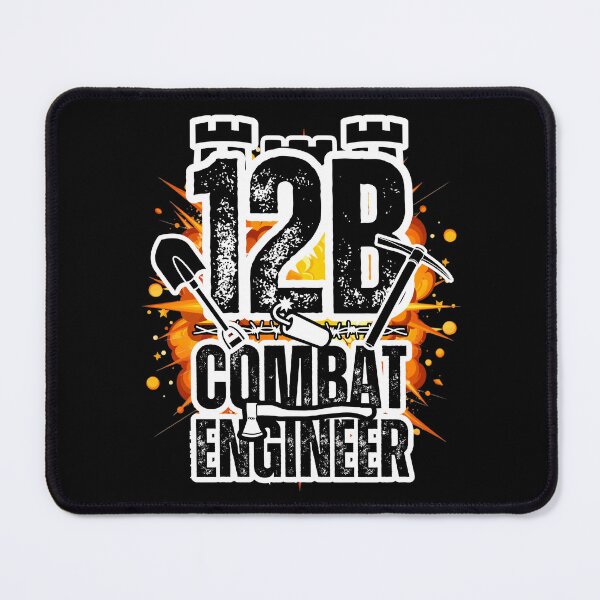 Item preview, 12B Combat Engineer Castle Top – Explosive Army MOS Design with Tools for Soldiers, Veterans & Military Supporters Distressed Black Font designed and sold by GFamilyC.