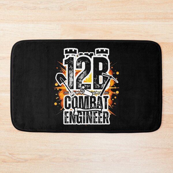 Item preview, 12B Combat Engineer Castle Top – Explosive Army MOS Design with Tools for Soldiers, Veterans & Military Supporters Distressed Black Font designed and sold by GFamilyC.
