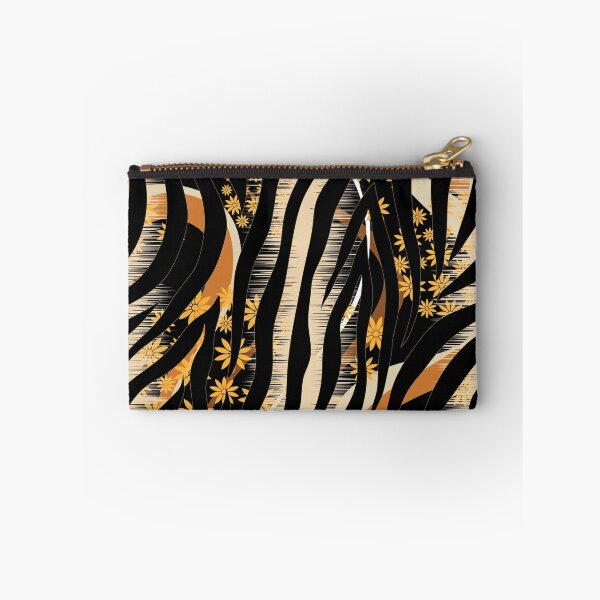 Artikelvorschau, Retro-Mod-Stilisierter Zebra-Tierprint, Gänseblümchen-Blumenmuster entworfen und verkauft von RetroMaggie.