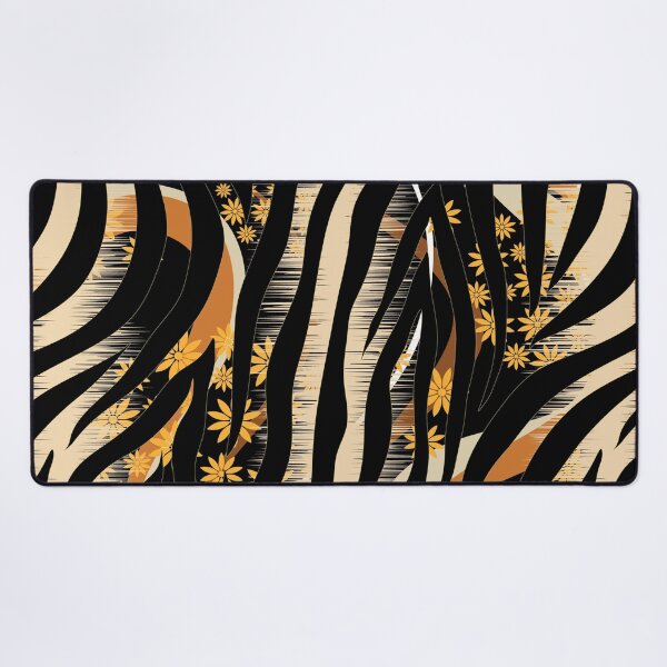 Artikelvorschau, Retro-Mod-Stilisierter Zebra-Tierprint, Gänseblümchen-Blumenmuster entworfen und verkauft von RetroMaggie.