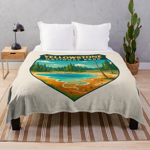 Item preview, Yellowstone National Park Retro Geyser Wildlife, Wyoming US designed and sold by Gideon Emmerich.