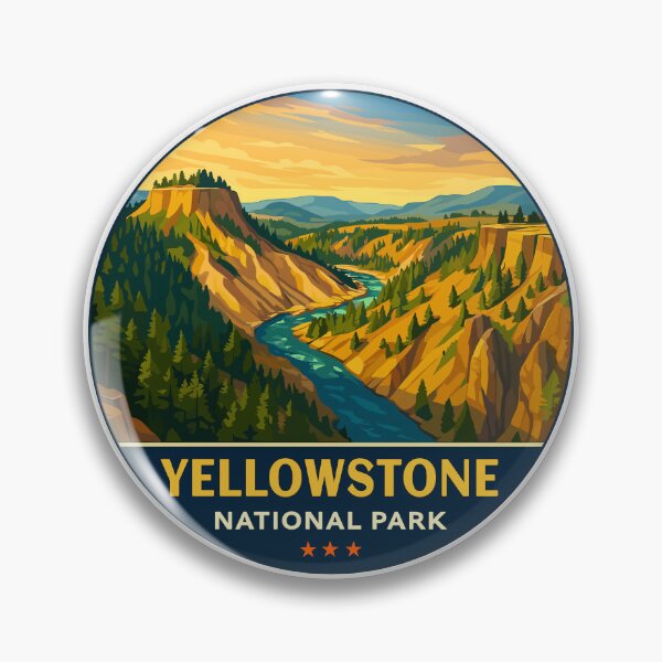Item preview, Yellowstone National Park Retro Geyser Wildlife, Wyoming US designed and sold by Gideon Emmerich.