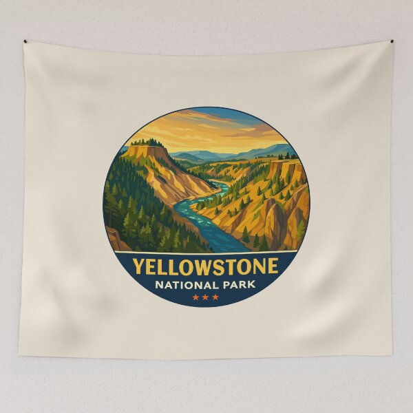 Item preview, Yellowstone National Park Retro Geyser Wildlife, Wyoming US designed and sold by Gideon Emmerich.