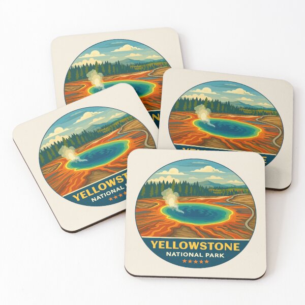 Item preview, Yellowstone National Park Retro Geyser Wildlife, Wyoming US designed and sold by Gideon Emmerich.