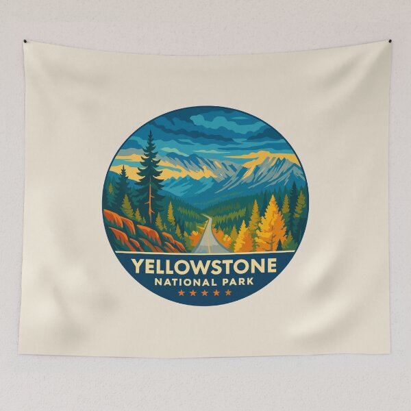 Item preview, Yellowstone National Park Retro Geyser Wildlife, Wyoming US designed and sold by Gideon Emmerich.