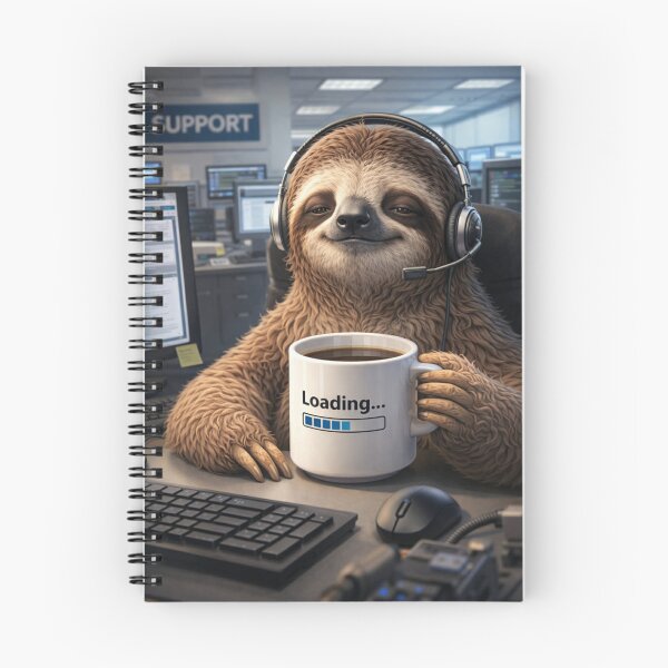 Item preview, Sloth Support Coffee Loading designed and sold by Dreamy Armine Art.